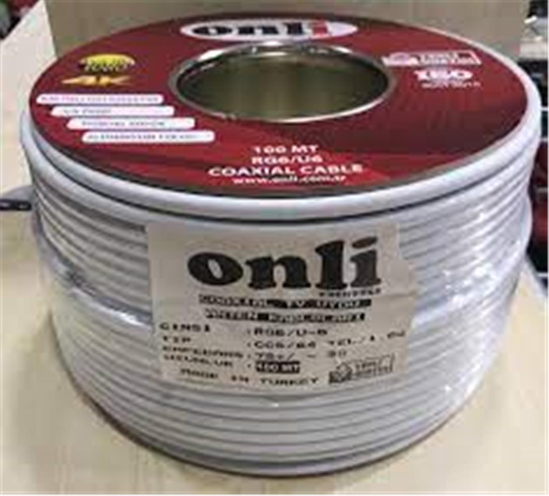 Onli ON-6403 RG6/U6 64 Tel 1,02 CCS/AL 100 metre Anten Uydu Kablosu