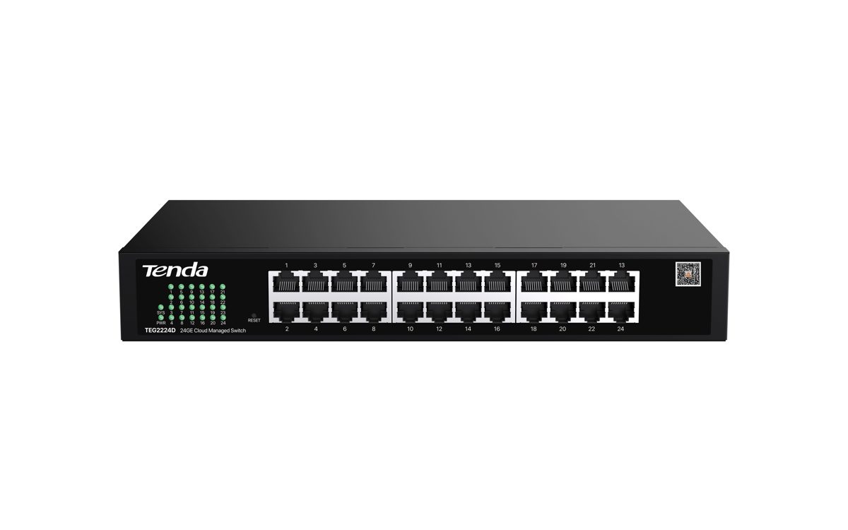 Tenda TEG2224D 24 Port 10/100/1000 Switch Cloud Yönetilebilir Çelik Kasa Switch
