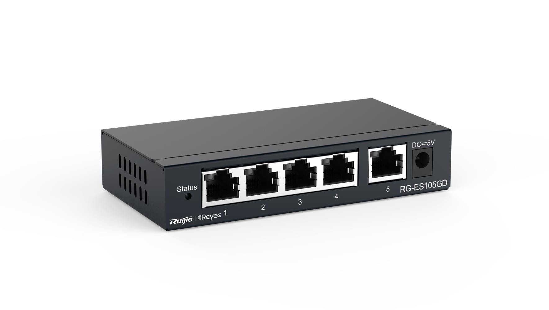 Ruijie-Reyee RG-ES105GD 5 Port 10/100/1000 Mbps Gbit Yönetilemez Switch Çelik Kasa